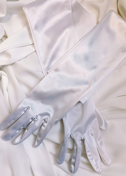 Прокат платья Перчатки атласные белые для фотосессии и мероприятия в Новосибирске