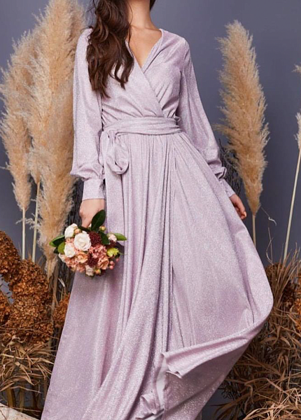 Прокат платья Пудровый халат люрекс для фотосессии и мероприятия в Новосибирске