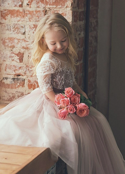 Прокат платья Розовый водопад детское для фотосессии и мероприятия в Новосибирске